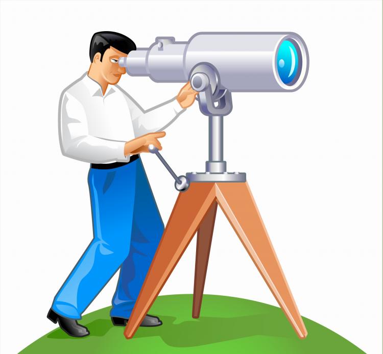 free vector Free Vector Graphic  A Man with His Telescope